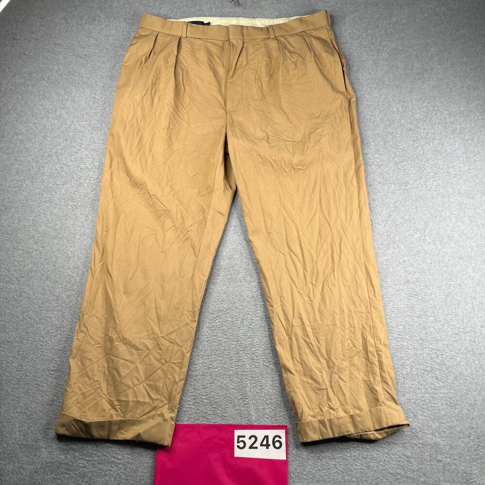 Polo Ralph Lauren Silk Blend Pants Beige Slacks Casual Classic Mens 38 x 30